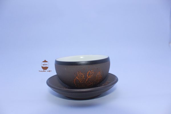 Golden Lotus Brown teacup K9