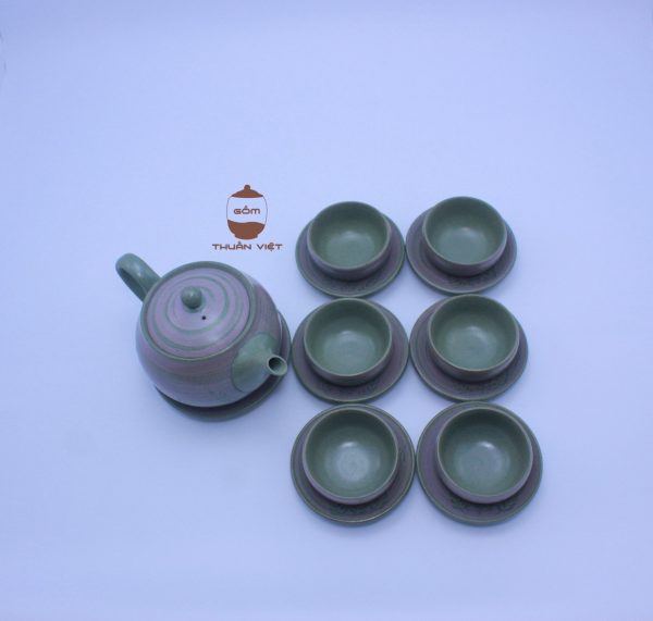 Purple and Green tea set